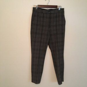 EXPRESS Plaid Front Seam High Waisted Ankle Pants